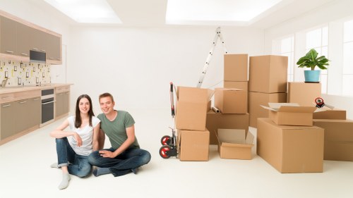 Removal van supporting a residential move near Kingston town centre
