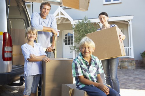 Professional moving van service in Kingston upon Thames streets