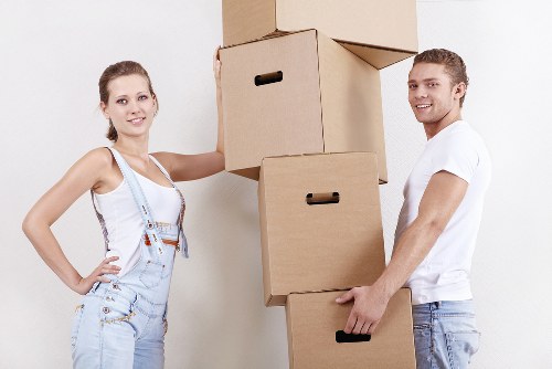 Packed boxes prepared for a same day removal service
