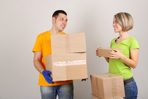 Office furniture and equipment being moved during a Kingston upon Thames commercial move