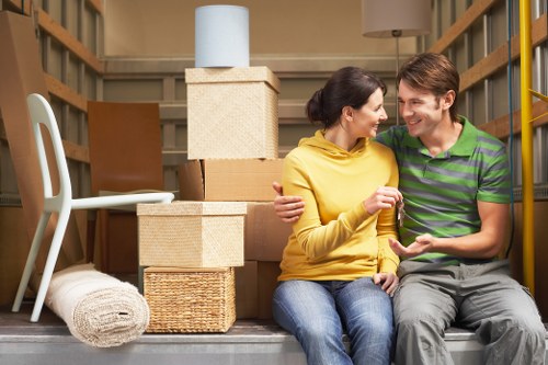 Packed moving boxes ready for removals in Kingston upon Thames
